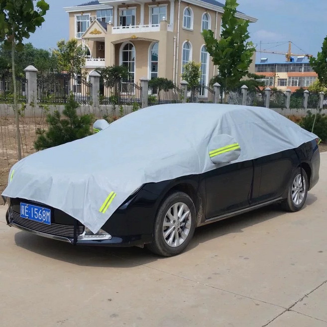 汽車車衣車罩 隔熱遮陽 冬季加厚半罩 轎車鋁膜外罩, 1個, SUV越野车