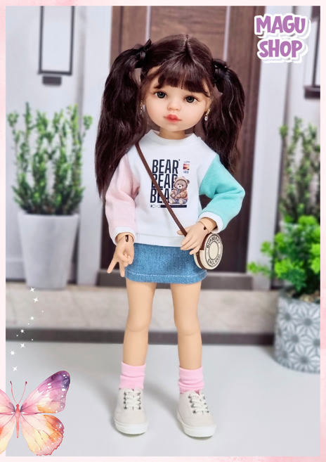 파올라레이나 USD 도리스돌 옷 ( 큐티베어 맨투맨 ) 26cm 30cm 32cm 구체관절인형 인형옷 <완제품>, 1개, 도리스돌 30cm 뒷트임 없음(헤드분리O)