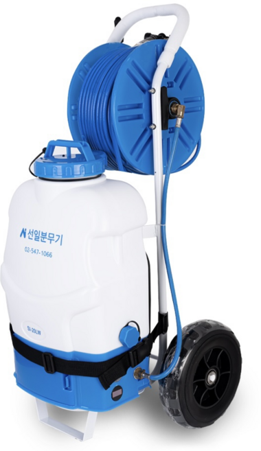 본사직영_2년 무상보증 선일분무기 20리터 밀차형 충전식 전동 자동 분무기 SI-20LW, 1개