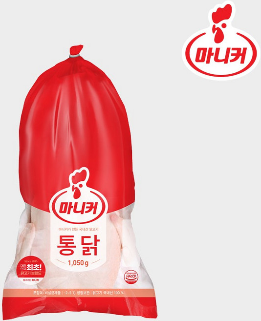 마니커 무항생제 생닭(통닭) 11호 [냉장 1 050g] 국내산 당일생산, 1.05kg, 2개