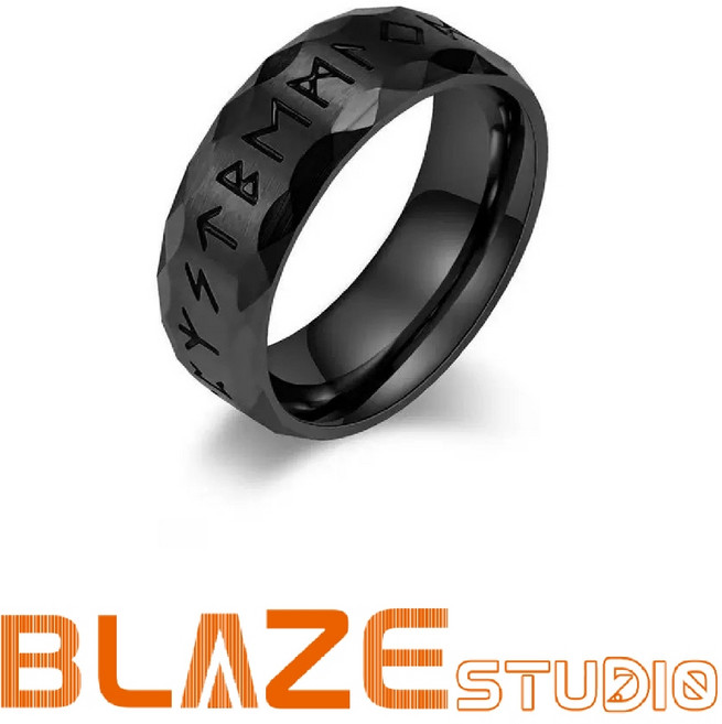 BLAZE 盧恩符文戒指 鈦鋼 男女可戴