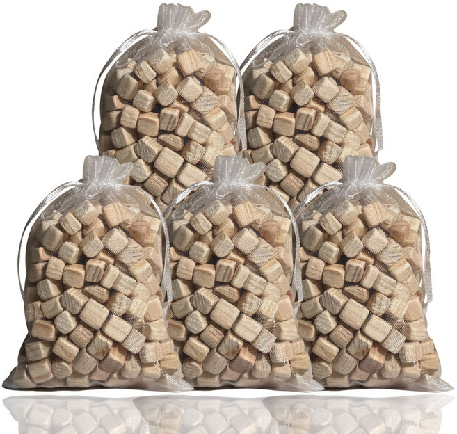 새벽내음 편백나무 칩 편백큐브 방향 주머니 피톤치드, 5개, 100g