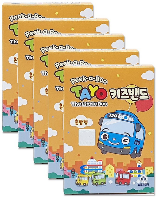 꼬마버스 타요 키즈밴드 혼합형 20매입 x20개 캐릭터, 16개입, 5개