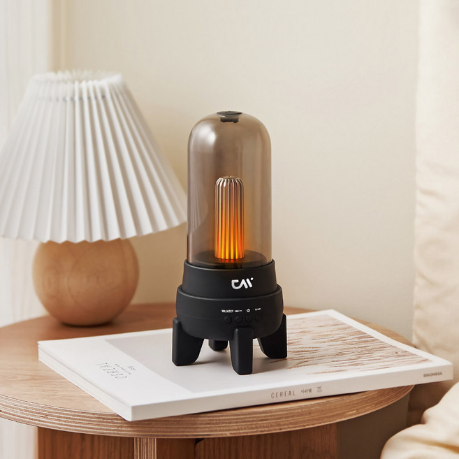 더씽 감성 무드등 블루투스 스피커 LED 인테리어 조명 수면등, M80-SE, 블랙