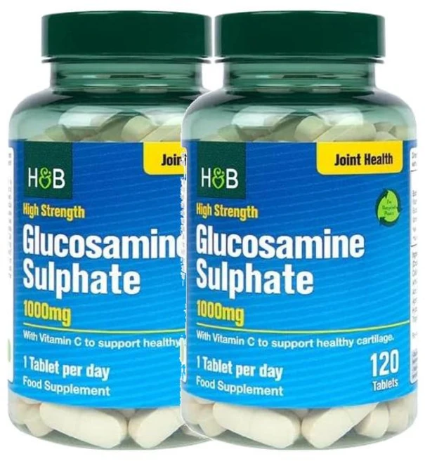 영국 홀랜드앤바렛 Holland & Barrett 글루코사민 설페이트 1000mg with 비타민C, 120정, 2개 - 쿠팡