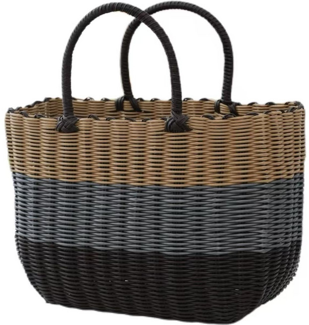 빨대가방 바구 최화정피크닉가방 라탄 유튜브 피크닉가방 라탄바구니 장바구니 그레이 핑크 미디엄 1개, 브라운 그레이 베이지L사이즈 × 1개