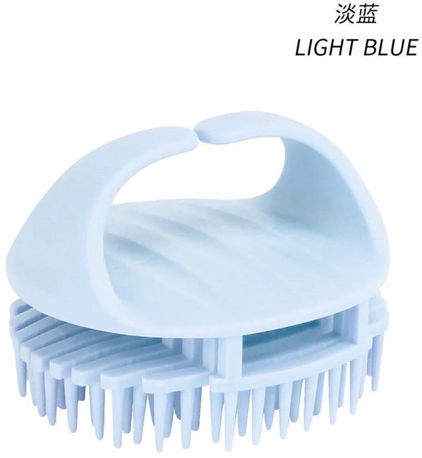 실리콘 샴푸 두피 헤어 마사지 바디 브러시 워싱 엑스 폴리 에이 팅 스크러버 도구, 색상: 4. Light blue, 1개