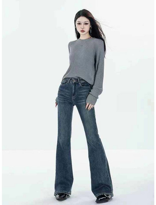 우아글로벌 워싱 중청 부츠컷 데일리 청바지