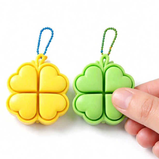 네잎클로버 키캡키링 1구 클릭커키링 클리커키링 딸깍이키링