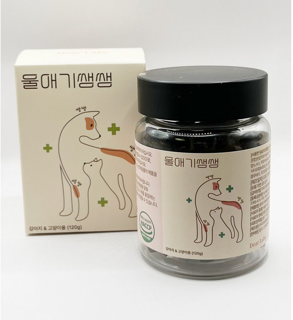 디어랩스 강아지 울애기쌩쌩 노견 눈 피부 관절 면역 장 종합영양제, 60정, 1개