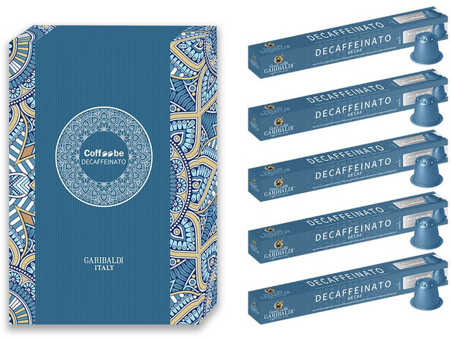 네스프레소호환 캡슐커피 커피비 알루미늄 디카페인 에스프레소 50캡슐, 5.5g, 10개입, 5개