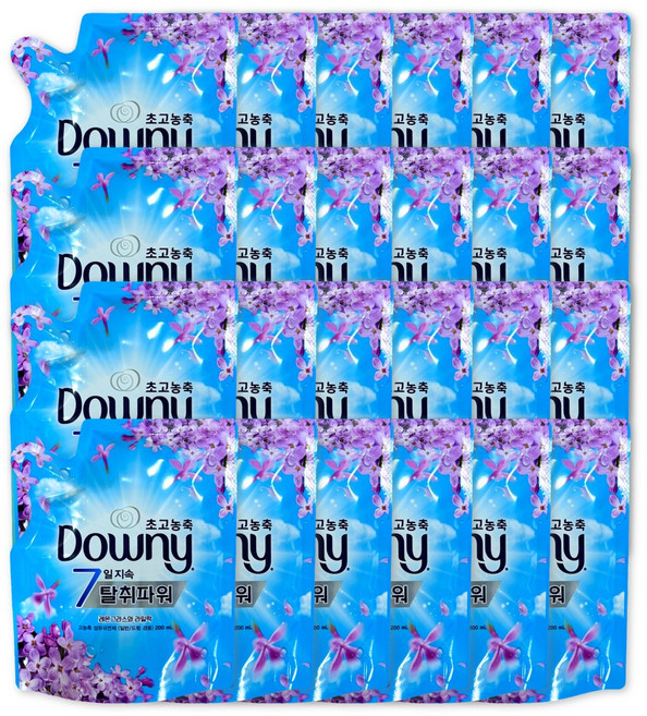 다우니 섬유유연제 레몬그라스와 라일락 미니 파우치 200ml, 24개