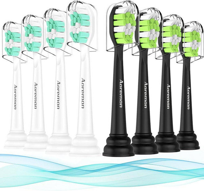 Aoremon Replacement Heads for Philips Sonicare C2 W Electric Toothbrush Heads fit for Phillips Son, 화이트+블랙