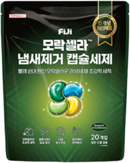 빨래쉰내 땀냄새 제거]피지 모락셀라 캡슐세제 20입 x 6팩, 6개, 20개입