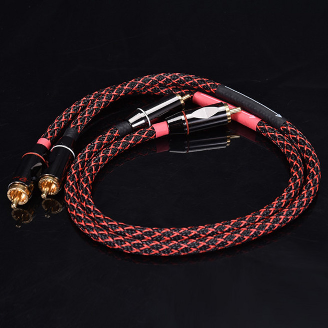 CANARE-전문 오디오 등급 RCA 케이블 2 개/쌍 버드와이저 남성 RCA HIFI 앰프 DAC TV / 0.2M- 5M NO1036, [07] 0.75m, [01] RED