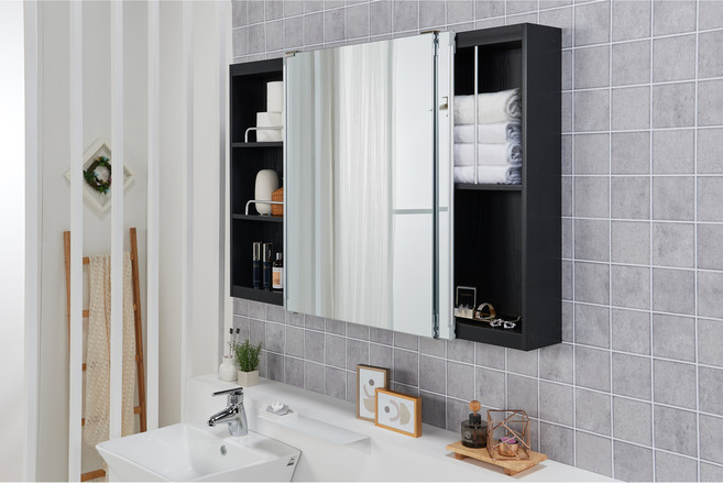 닥터바스 욕실 수납장 욕실장 슬라이드장 화장실 수건장, 4-6 블랙 1300-800, 1개