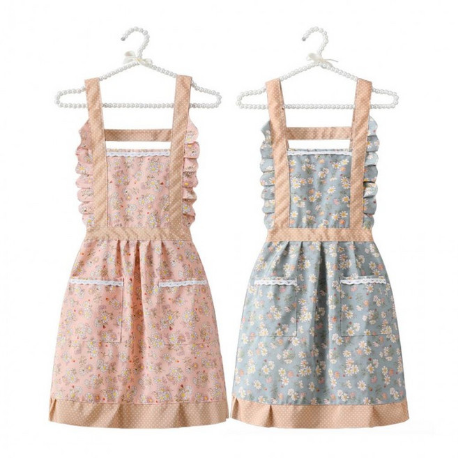[1+1] 방수 프릴앞치마 원피스 더블 포켓, 2개