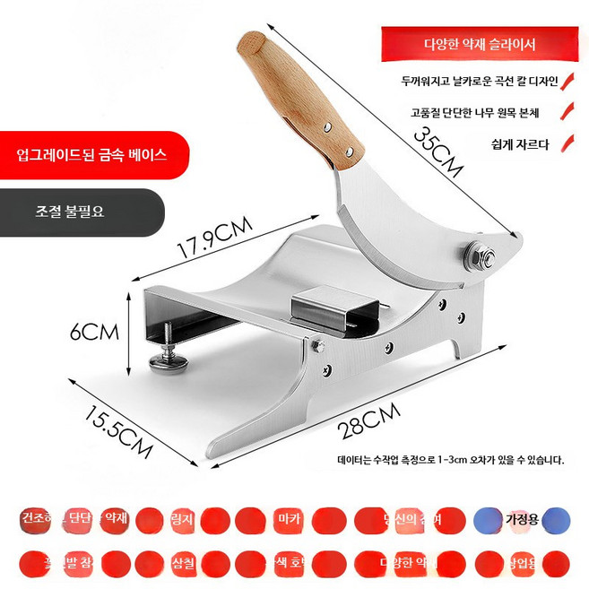 약초 작두 한약재 스텐 편절단기 영지버섯 인삼 손작두 컷팅기, 1_업그레이드 스테인리스