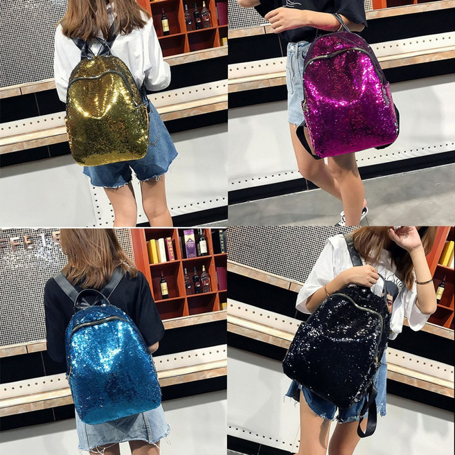 SINPAID 여성 스팽글 무지 백팩 봄 여름 가을 겨울 가방 숄더백 크로스 백
