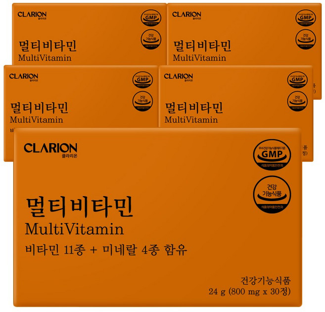 클라리온 멀티비타민 미네랄 30정 5박스, 30회분, 5개