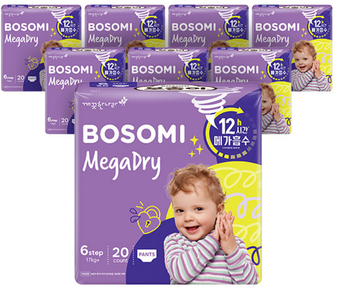 보솜이 메가드라이 팬티형 기저귀 공용, 6단계, 160매