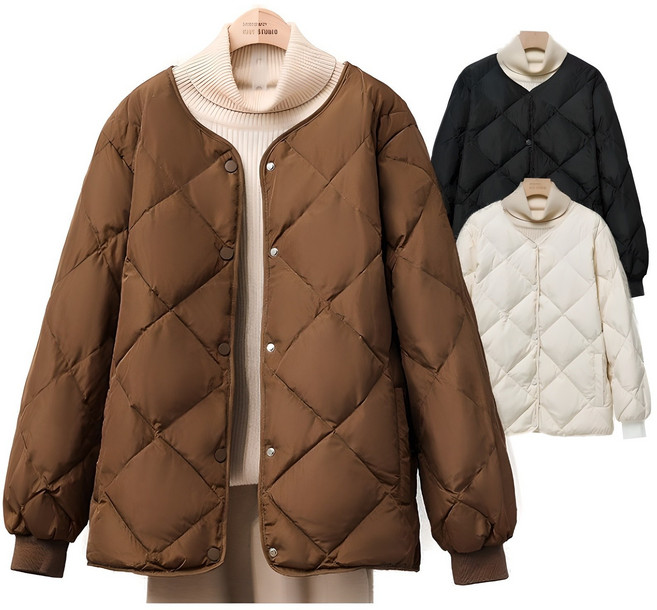 여성 오버핏 누빔 패딩점퍼 두꺼운 볼륨감 빅사이즈 점퍼