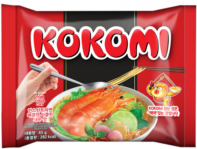 베트남 kokomi 라면 매콤새콤맛 mi tom chua cay kokomi 65g 30개, 1박스