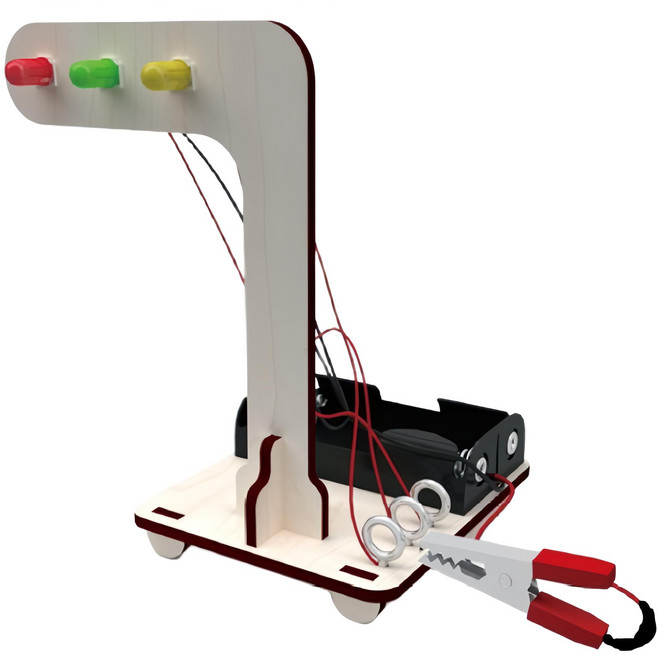 樂咖玩具 DIY紅綠燈交通號誌模型 科學教材 STEAM益智玩具 X03, 1個