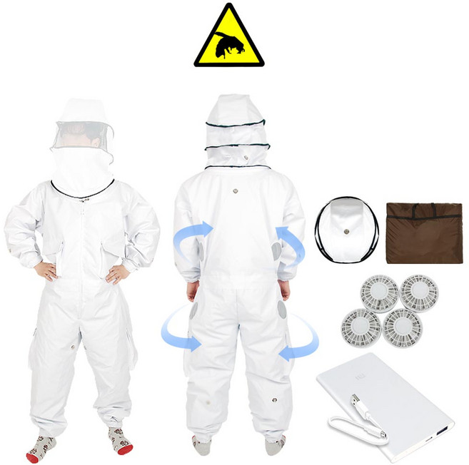 미래통상 장수말벌 방충복 말벌보호복 해충퇴치 말벌퇴치복, 화이트, 1개