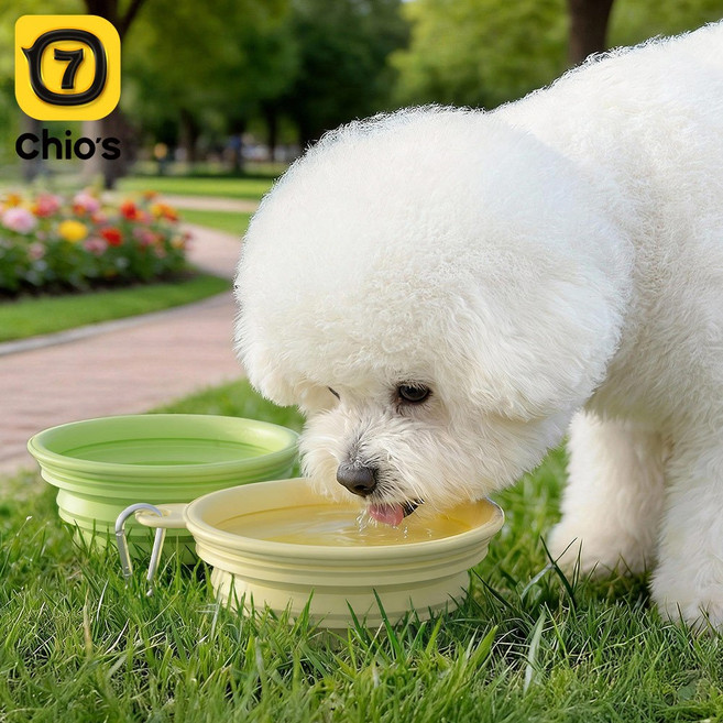강아지물그릇 강아지 접이식 물그릇, 2개, 혼색