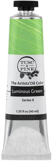 Tusc & Pine 아티스트 오일 페인트 - 티타늄 화이트 (아마씨) 40ml 황변 없음 풍부하고 크리미 한 일관성 최대 안료 부하 소량 가공 페인트 전문 아티스트, 1개(1개입), 야광 그린