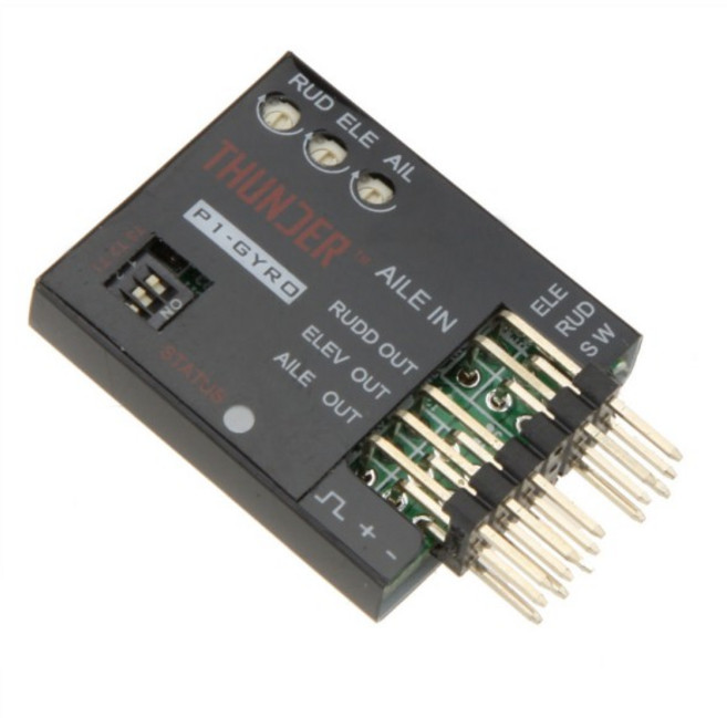 P1-GYRO 3 축 비행 컨트롤러 스태빌라이저 시스템 자이로 고정 날개 블랙