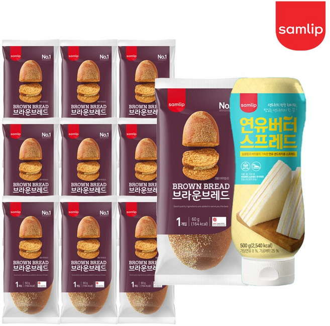 삼립 브라운 브레드 60g 10개 + 연유버터 스프레드 1개