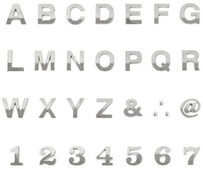 크롬 메탈 알파벳 자동차 레터링 3D 이니셜 엠블럼 차량 영어 숫자 하트 튜닝엠블럼 1개입, 7, 입체문자 은색 (4822)