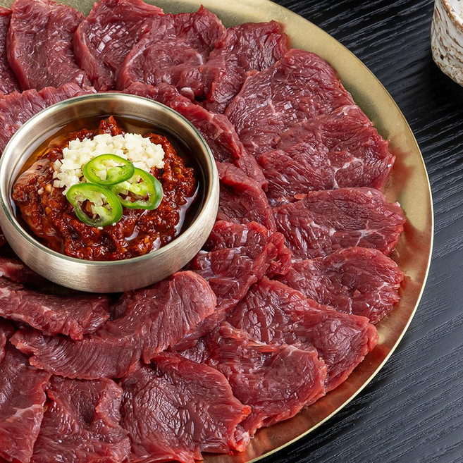 가장 신선한 타이밍 당일도축 한우 우둔살 뭉티기 사시미 육사시미 (120g), 1. 뭉티기 사시미 (120g)