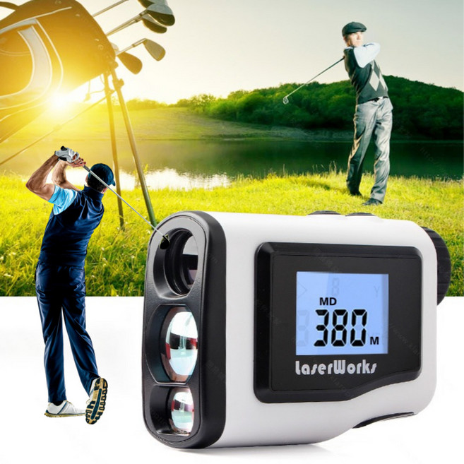 레이저 골프 거리 측정기 LCD 화면 높이 각도 거리 측량 야외 건설현장 측량 장비, 화이트, 1개