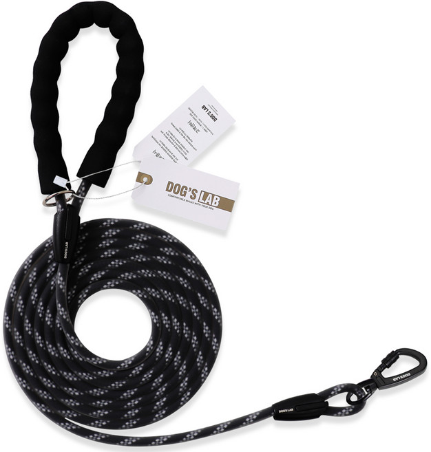 독스랩 강아지 방수 리드줄 핸즈프리, 블랙, 1개