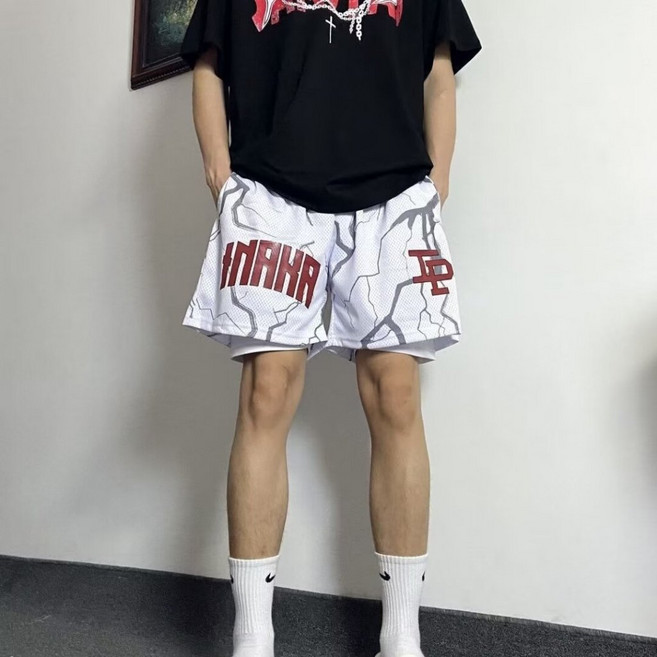 美式短褲 假兩件寬鬆 籃球訓練 夏季 男生運動 4分褲 男女運動 口袋籃