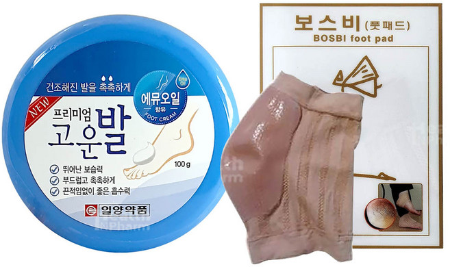 일양약품 프리미엄 고운발 100g + 보스비 풋패드(2매입)/발각질제거/풋케어/발보습케어/명품고운발/풋크림, 1개, 2매입