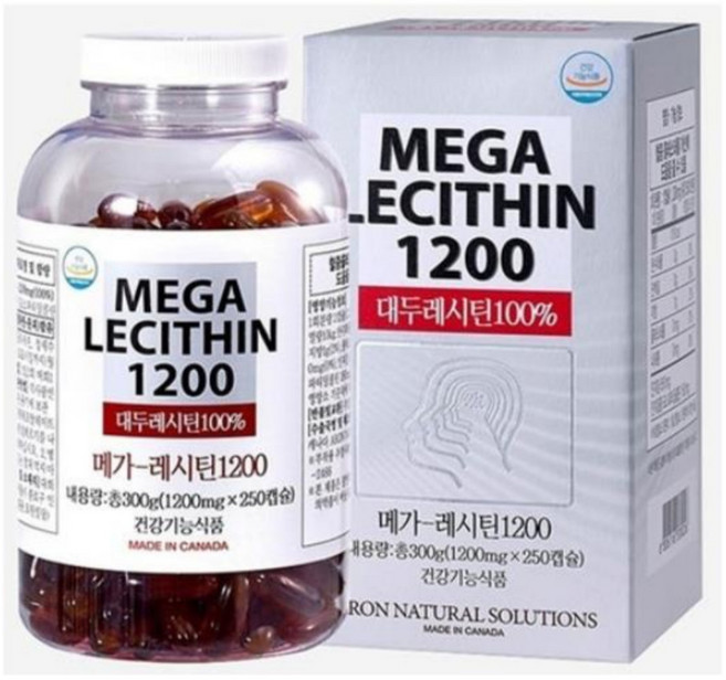 인지질 영양제 포스파티딜콜린 / 캐나다 메가레시틴1200 (1병 * 250캡슐) / 4개월분 콜레스테롤 개선, 250정, 1개