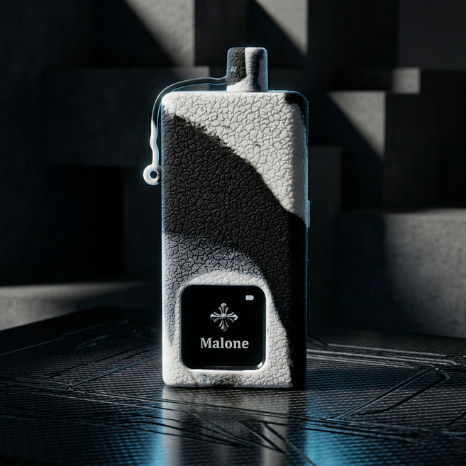 헤스티유 전자 담배용 실리콘 케이스 말론 전담 호환용, 1개, 블랙화이트