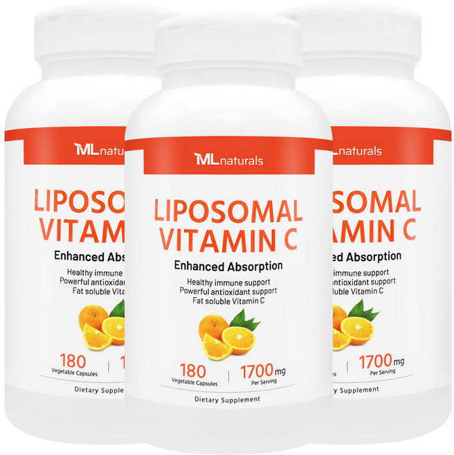 [미국번개배송] 착한명품 마이라이프 내추럴스 리포좀 비타민C 1700 mg, 3개, 180정