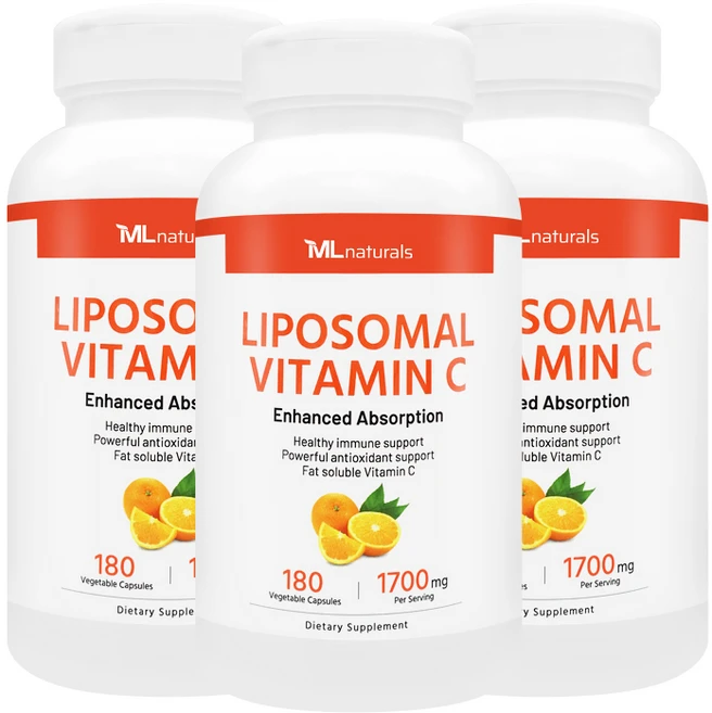 [미국번개배송] 착한명품 마이라이프 내추럴스 리포좀 비타민C 1700 mg, 3개, 180정 - 쿠팡