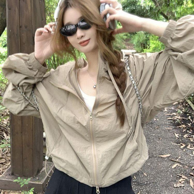 輕薄防曬連帽開衫外套