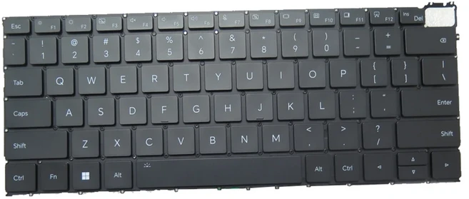 Honor MagicBook V14 HGF W56 용 노트북 키보드 백라이트가있는 검정색 영국