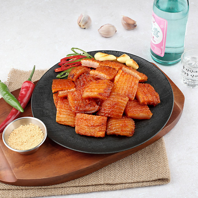 [글램쿡] 한돈 매운 칼집 벌집 껍데기 240g+콩가루소스24g, 240g, 1개