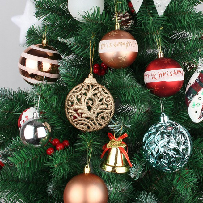 보넨 크리스마스 트리 오너먼트 장식 화이트 스노우 벽 소품, 6cm성탄볼-오렌지(유광4P), 1세트