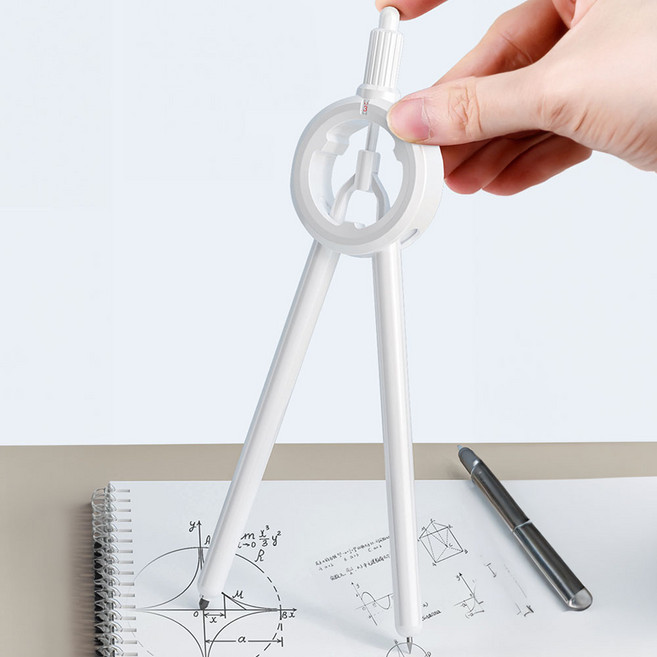 오즈리빙 샤프심 일체형 컴퍼스 수학교구 학습준비물 콤파스 제도 심교체가능 반경눈금, 1개