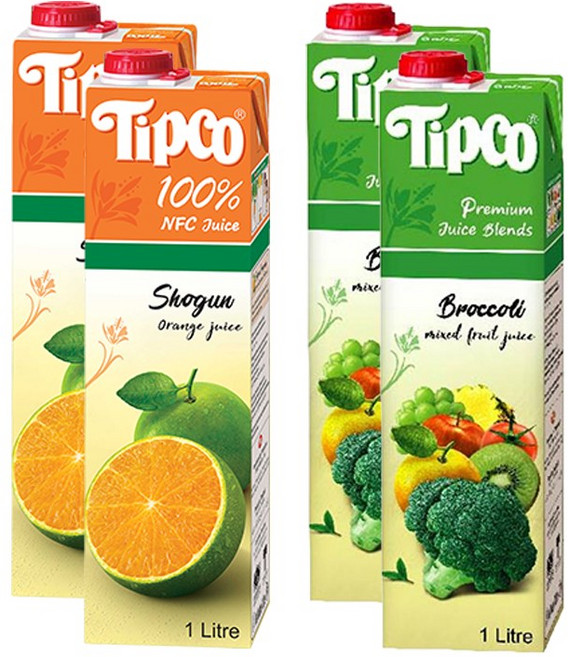 팁코 쇼군 오렌지 1L 2개 + 브로콜리 주스 1L 2개