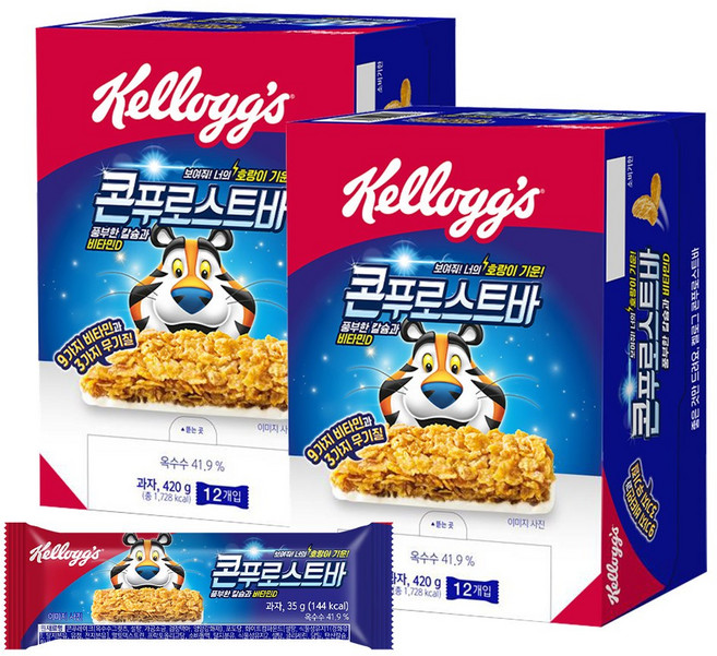 켈로그 호랑이기운 콘푸로스트바, 35g, 24개